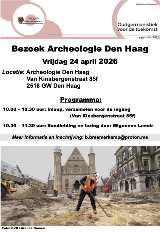 Aankondigingsposter voor het VOG uitje naar Den Haag op vrijdag 24 april 2026